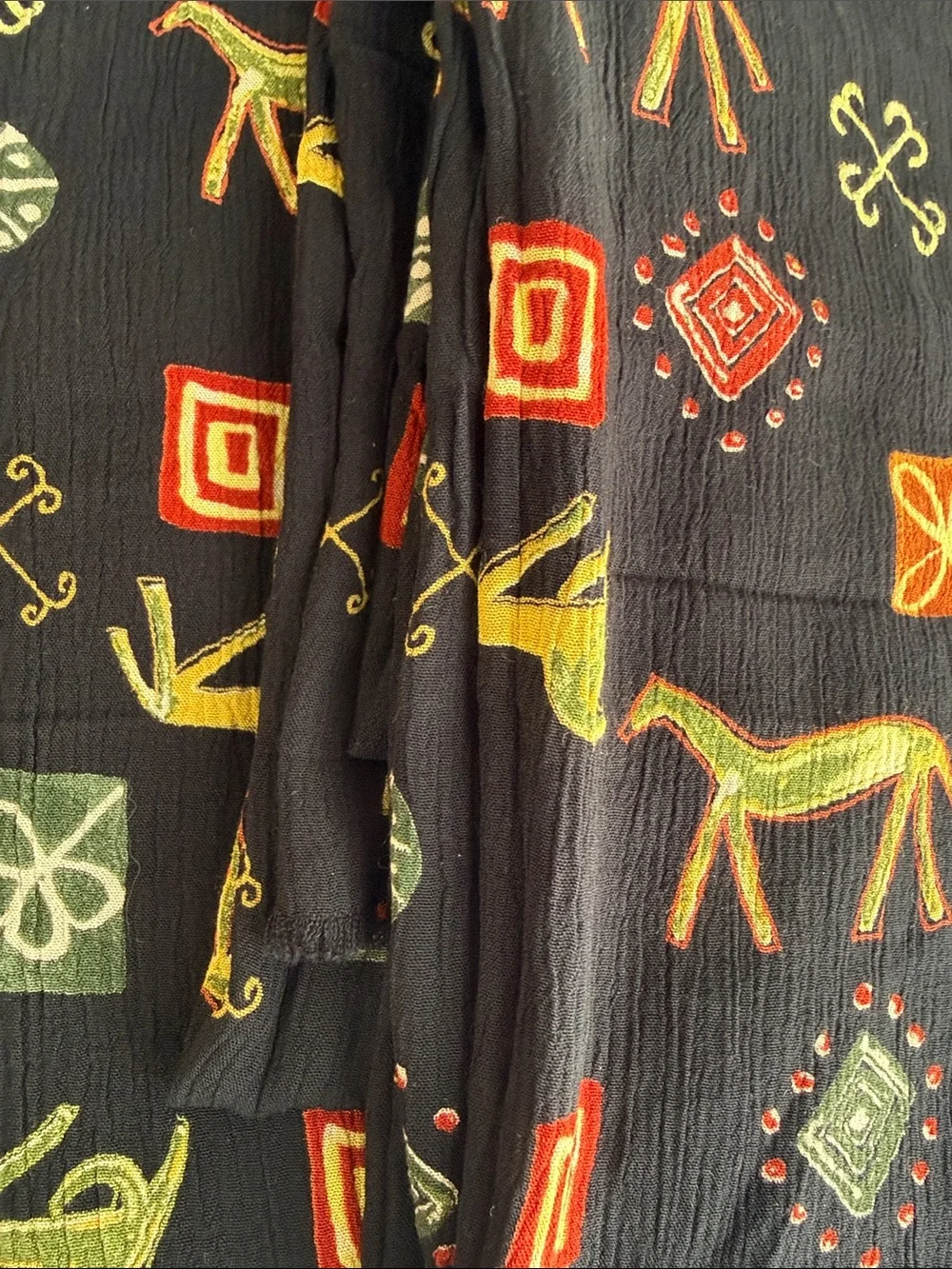 Modernist Horse Novelty Print Crepe Fabric 2+ Yards x 48”